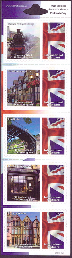 (image for) UK0016 West Midlands Universal Mail Stamps Dated: 07/11